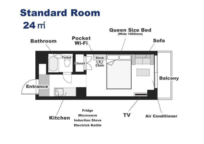 Ookini Hotels Karasuma Gojo Apartment Киото Стая снимка